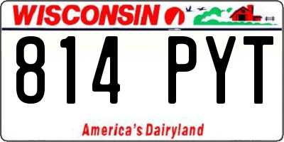 WI license plate 814PYT