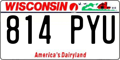 WI license plate 814PYU