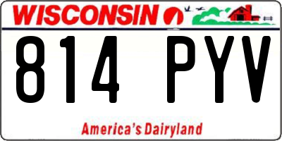 WI license plate 814PYV