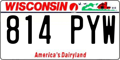 WI license plate 814PYW
