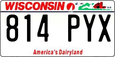 WI license plate 814PYX