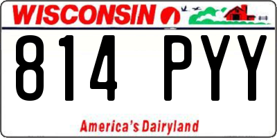 WI license plate 814PYY