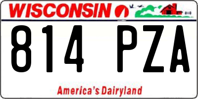 WI license plate 814PZA