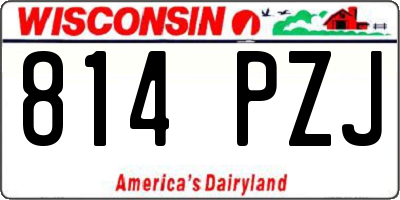 WI license plate 814PZJ