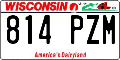 WI license plate 814PZM