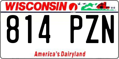 WI license plate 814PZN