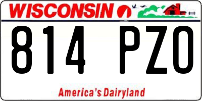 WI license plate 814PZO