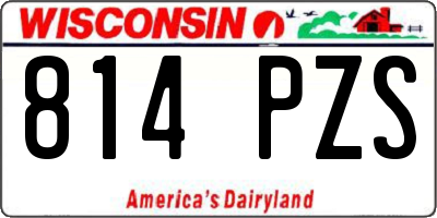 WI license plate 814PZS