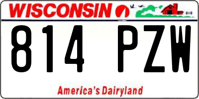 WI license plate 814PZW