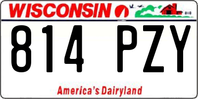 WI license plate 814PZY