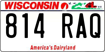 WI license plate 814RAQ