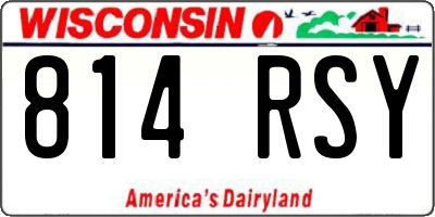 WI license plate 814RSY