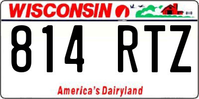 WI license plate 814RTZ