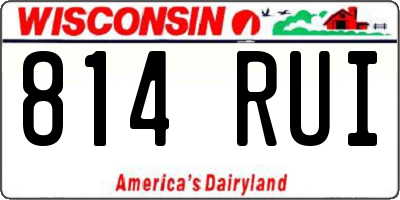 WI license plate 814RUI