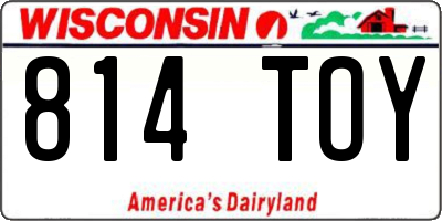 WI license plate 814TOY