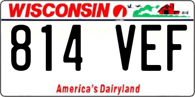 WI license plate 814VEF