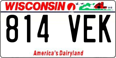 WI license plate 814VEK