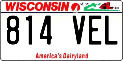 WI license plate 814VEL