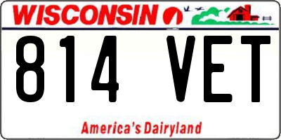 WI license plate 814VET