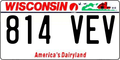 WI license plate 814VEV