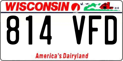 WI license plate 814VFD