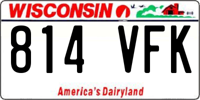 WI license plate 814VFK