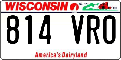 WI license plate 814VRO