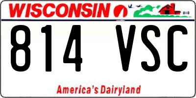 WI license plate 814VSC