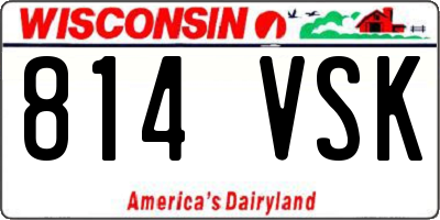WI license plate 814VSK