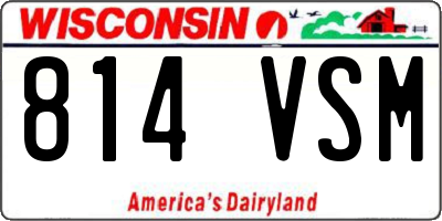 WI license plate 814VSM