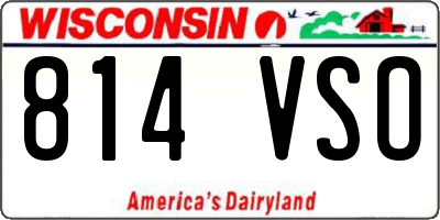 WI license plate 814VSO