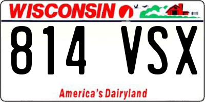 WI license plate 814VSX