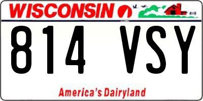 WI license plate 814VSY