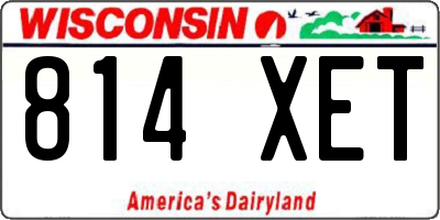 WI license plate 814XET