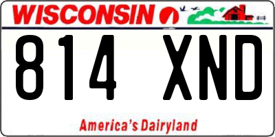 WI license plate 814XND