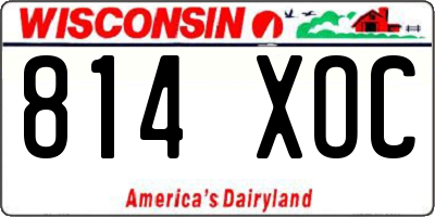 WI license plate 814XOC