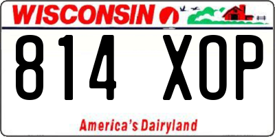 WI license plate 814XOP