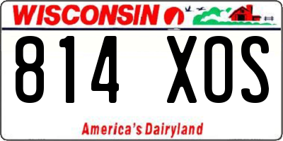 WI license plate 814XOS