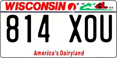 WI license plate 814XOU