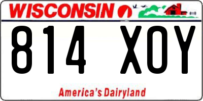 WI license plate 814XOY