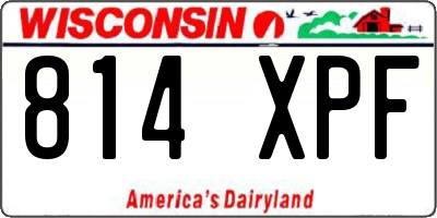 WI license plate 814XPF