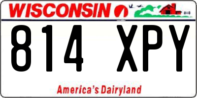 WI license plate 814XPY