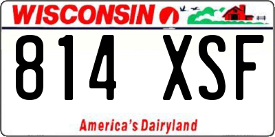 WI license plate 814XSF