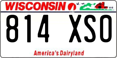 WI license plate 814XSO