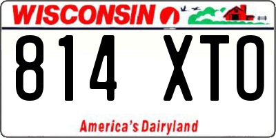 WI license plate 814XTO