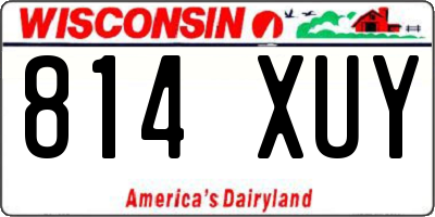 WI license plate 814XUY