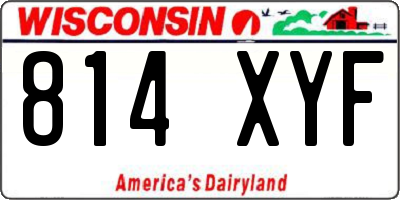 WI license plate 814XYF