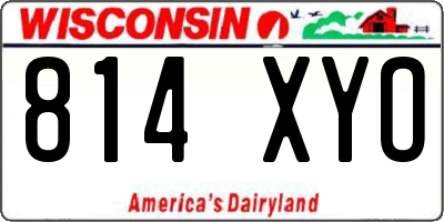 WI license plate 814XYO