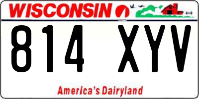 WI license plate 814XYV