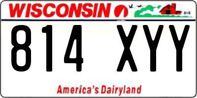 WI license plate 814XYY